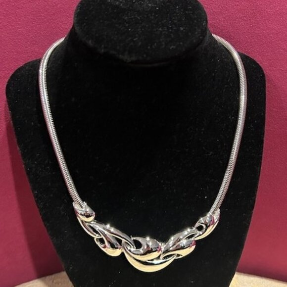 TRIFARI Kunio Matsumoto Silver Abstract Chocker NECKLACE - Picture 2 of 7